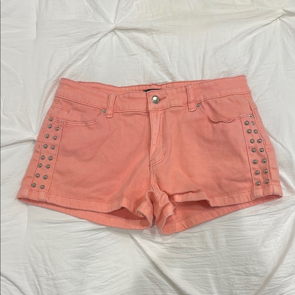 Forever 21 Pants - Forever 21 Studded Pink Denim Shorts- medium